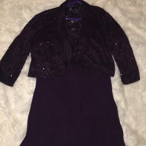 Dark Purple Dress with Blazer